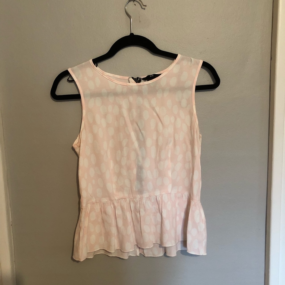 Light pink peplum tank